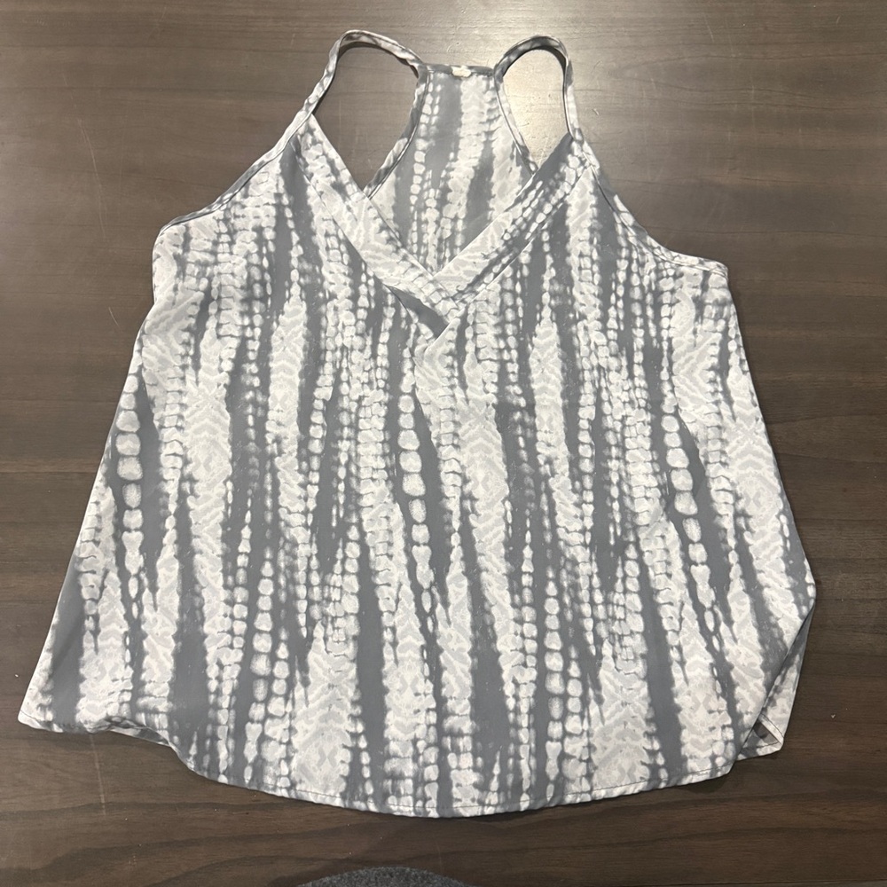 Gray and White Women's Tank Top
